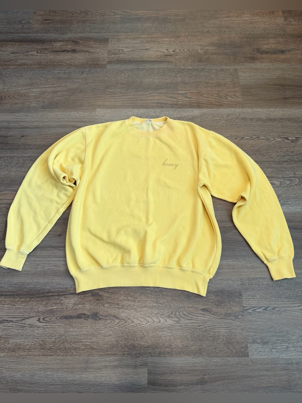Brandy Melville John Galt Honey Crewneck Sweatshirt Yellow One Size Medium